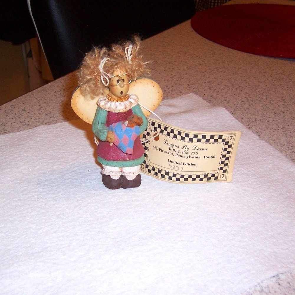 NURSE ANGEL FIGURINE DESIGNS BY DIANA ZUFALL 1990'S SICK TEDDY BEAR LIMITED EDIT